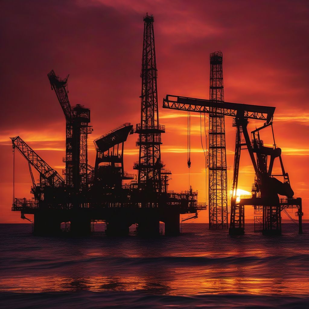 Oil Rig at Sunset