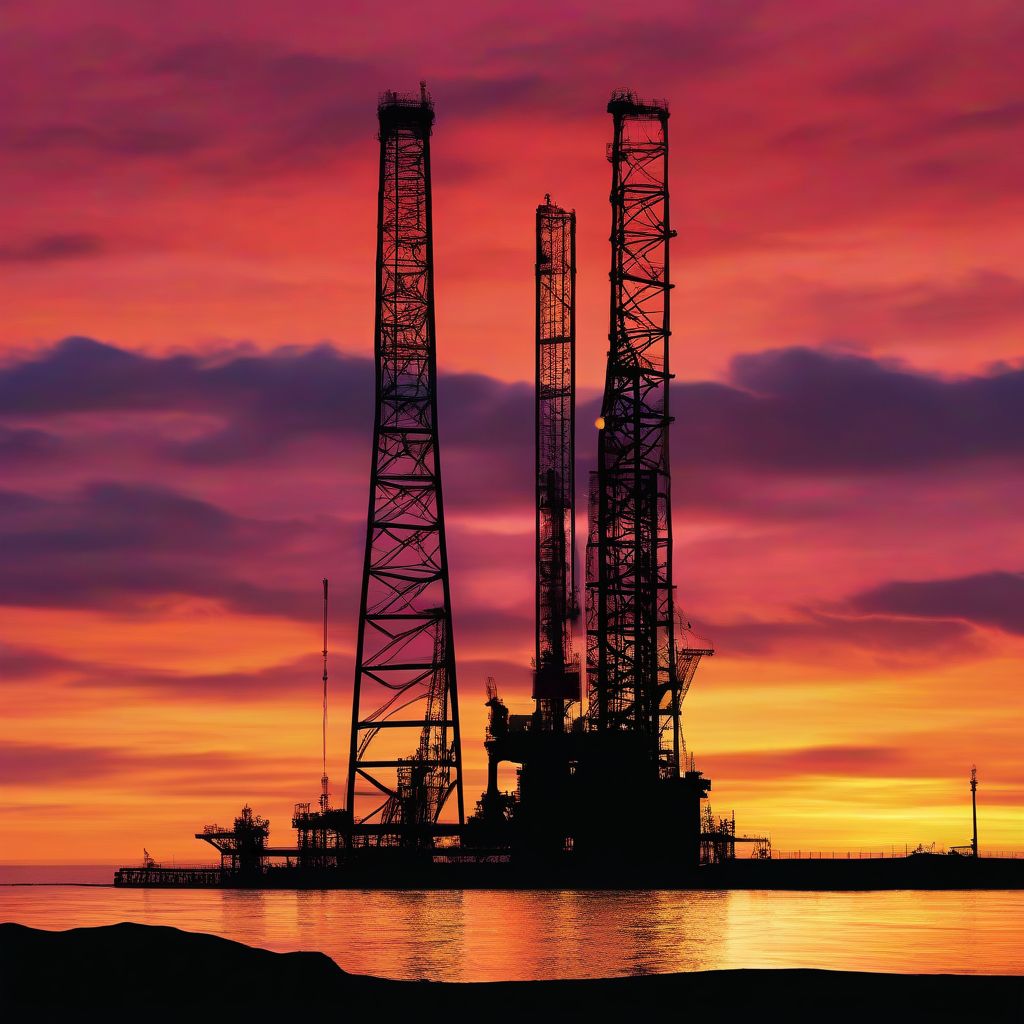 Oil Rig at Sunset